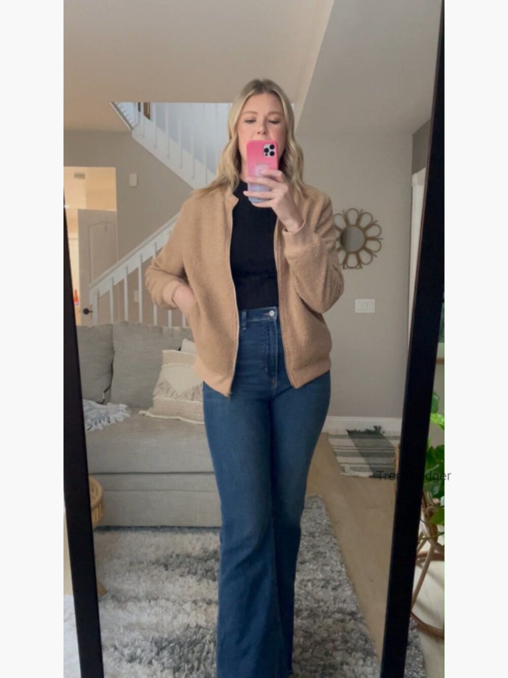 Fleece Bomber Jacket Faux Sherpa Casual Long Sleeve Zip Up Loose Fit Winter Coat - Picture 7 of 7
